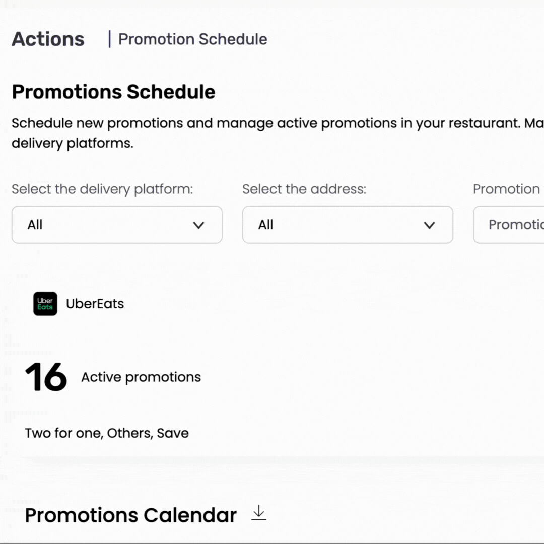 Funcionalidade de Programação de Promoções