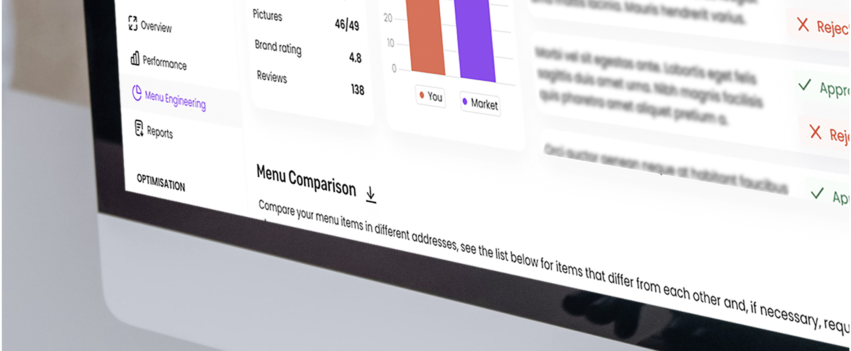 Os Dados e as Mudanças de Menu devem ser vistos como um